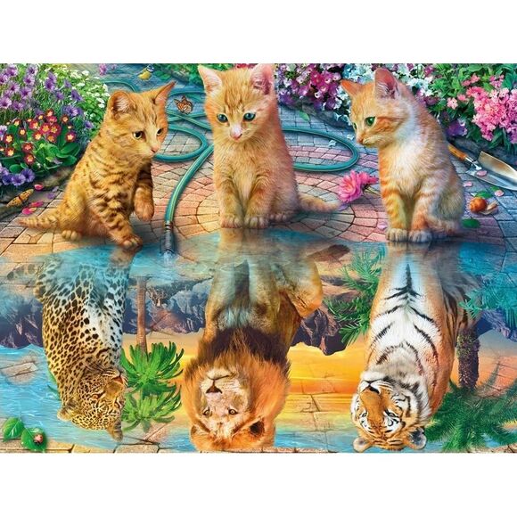 Buffalo Games Kitten Dreams 750 pc Jigsaw Puzzle, USED, tape on box - Picture 2 of 11